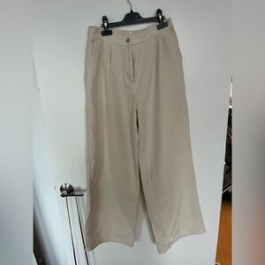 American vintage cream Wide-Leg Trousers